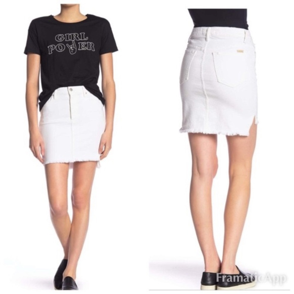 White denim skirt